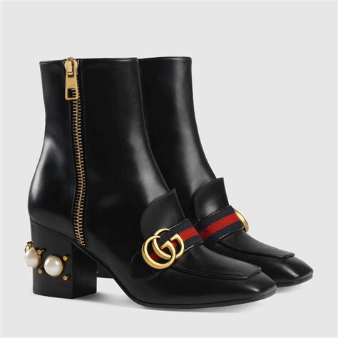 gucci mid heel ankle boot|gucci print thigh high boots.